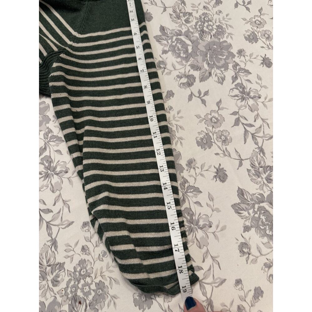 Women's 89th & Madison Green Cream Stripe Knitted Sweater Sz XL - Picture 12 of 13